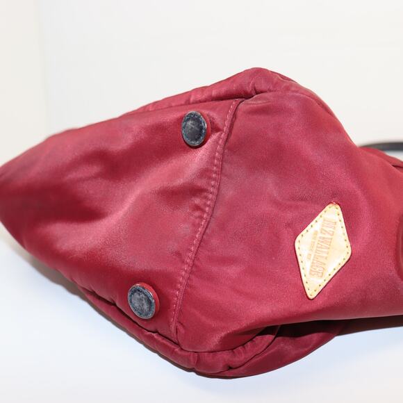 MZ Wallace Burgundy Nylon Tote with Black Leather Trim & Pouch - Picture 7 of 8